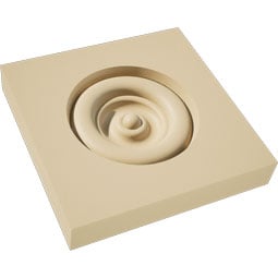 Ekena Millwork - ROSSSDG02 - Standard Sedgwick Bullseye Signature Urethane Rosette with Square Edge, Primed Tan