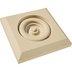 Ekena Millwork - ROSSSDG03 - Standard Sedgwick Bullseye Signature Urethane Rosette with Beveled Edge, Primed Tan