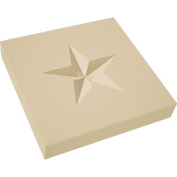 Ekena Millwork - ROSSSDG06 - Signature Urethane Standard Sedgwick Star Rosette With Square Edge, Primed Tan