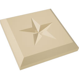 Ekena Millwork - ROSSSDG07 - Signature Urethane Standard Sedgwick Star Rosette With Beveled Edge, Primed Tan
