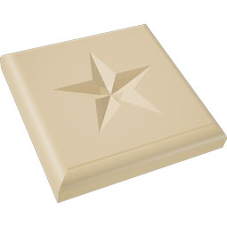 Ekena Millwork - ROSSSDG08 - Signature Urethane Standard Sedgwick Star Rosette With Rounded Edge, Primed Tan