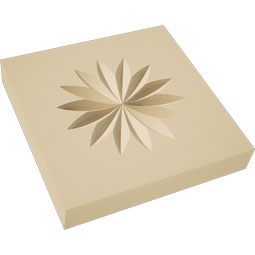 Ekena Millwork - ROSSSDG09 - Standard Sedgwick Flower Signature Urethane Rosette With Square Edge, Primed Tan