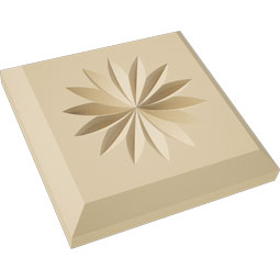 Ekena Millwork - ROSSSDG10 - Signature Urethane Standard Sedgwick Flower Rosette With Beveled Edge, Primed Tan