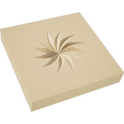 Ekena Millwork - ROSSSDG12 - Signature Urethane Standard Sedgwick Spiral Rosette With Square Edge, Primed Tan