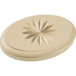 Ekena Millwork - ROSSDAL11 - Signature Urethane Standard Dalton Flower Rosette With Rounded Edge, Primed Tan