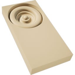 Ekena Millwork - PBSFOS02 - Signature Urethane Standard Foster Bullseye Plinth Block with Square Edge