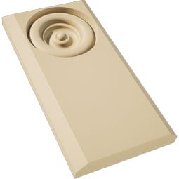 Ekena Millwork - PBSFOS03 - Signature Urethane Standard Foster Bullseye Plinth Block with Beveled Edge