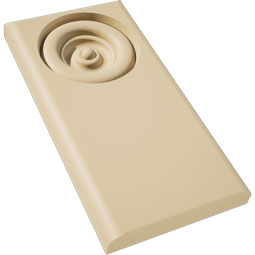 Ekena Millwork - PBSFOS04 - Signature Urethane Standard Foster Bullseye Plinth Block With Rounded Edge