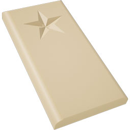 Ekena Millwork - PBSFOS08 - Signature Urethane Standard Foster Star Plinth Block With Rounded Edge
