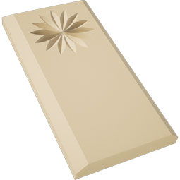 Ekena Millwork - PBSFOS10 - Signature Urethane Standard Foster Flower Plinth Block With Beveled Edge