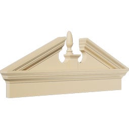 Ekena Millwork - PEDSCACR00 - Acorn Signature Urethane Combination Pediment (Acorn Ships Unattached in Box), Primed Tan