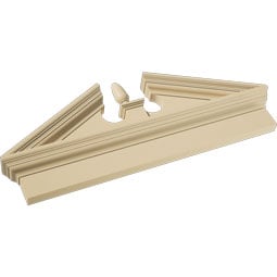 Ekena Millwork - PEDSCACR00 - Acorn Signature Urethane Combination Pediment (Acorn Ships Unattached in Box), Primed Tan