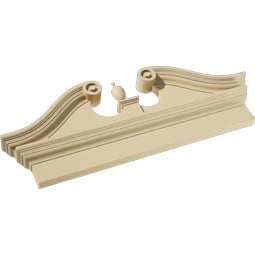 Ekena Millwork - PEDSCRHP00 - Rams Head Signature Urethane Combination Pediment (Urn Ships Unattached in Box), Primed Tan