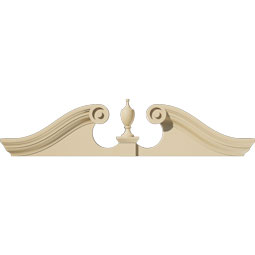 Ekena Millwork - PEDSSRHP00 - Rams Head Signature Urethane Pediment (Urn Ships Unattached in Box), Primed Tan