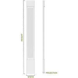 Ekena Millwork - PILSDFP-2 - Signature Urethane Two Equal Flat Panel Pilaster Capital & Base, High Density Milled Urethane, Factory Primed Tan, Sold As Pair