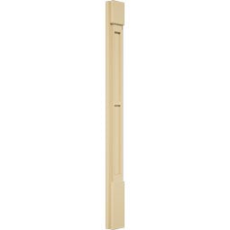 Ekena Millwork - PILSDFP-2 - Signature Urethane Two Equal Flat Panel Pilaster Capital & Base, High Density Milled Urethane, Factory Primed Tan, Sold As Pair