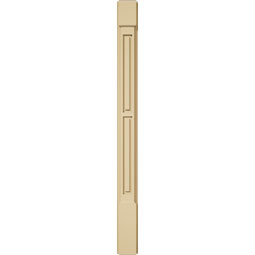 Ekena Millwork - PILSDRP-2 - Signature Urethane Two Equal Raised Panel Pilaster Capital & Base, High Density Milled Urethane, Factory Primed Tan, Sold As Pair