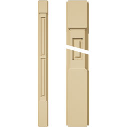 Ekena Millwork - PILSDRP-2 - Signature Urethane Two Equal Raised Panel Pilaster Capital & Base, High Density Milled Urethane, Factory Primed Tan, Sold As Pair