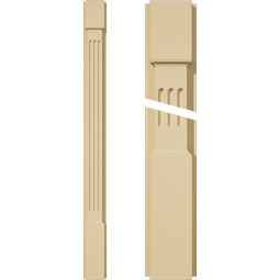 Ekena Millwork - PILSFL-2 - Signature Urethane Fluted Pilaster Capital & Base, High Density Milled Urethane, Factory Primed Tan, Sold As Pair
