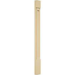 Ekena Millwork - PILSFP-2 - Signature Urethane Flat Panel Pilaster Capital & Base, High Density Milled Urethane, Factory Primed Tan, Sold As Pair