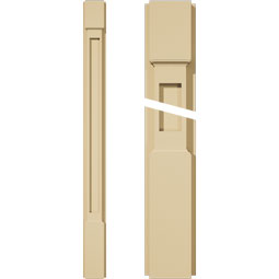 Ekena Millwork - PILSFP-2 - Signature Urethane Flat Panel Pilaster Capital & Base, High Density Milled Urethane, Factory Primed Tan, Sold As Pair