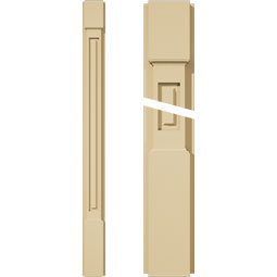 Ekena Millwork - PILSRP-2 - Signature Urethane Raised Panel Pilaster Capital & Base, High Density Milled Urethane, Factory Primed Tan, Sold As Pair