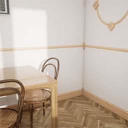 Ekena Millwork - MICSB1 - 1 1/8"W x 6 1/2"H x 1 1/8"P Americraft Solid Hardwood Stain Grade Baseboard Inside Corner Block for Profiles up to 5 1/4"H x 1 1/8"P