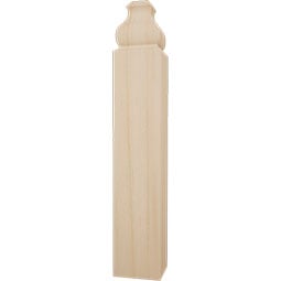 Ekena Millwork - MOCSB1 - 1 1/8"W x 6 1/2"H x 1 1/8"P Americraft Solid Hardwood Stain Grade Baseboard Outside Corner Block for Profiles up to 5 1/4"H x 1 1/8"P