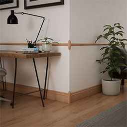 Ekena Millwork - MOCSB1 - 1 1/8"W x 6 1/2"H x 1 1/8"P Americraft Solid Hardwood Stain Grade Baseboard Outside Corner Block for Profiles up to 5 1/4"H x 1 1/8"P