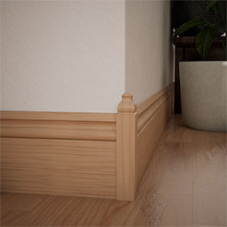 Ekena Millwork - MOCSB1 - 1 1/8"W x 6 1/2"H x 1 1/8"P Americraft Solid Hardwood Stain Grade Baseboard Outside Corner Block for Profiles up to 5 1/4"H x 1 1/8"P