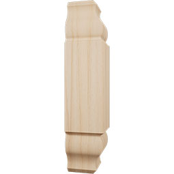 Ekena Millwork - MICSB2 - 1 1/8"W x 5 3/32"H x 1 1/8"P Americraft Solid Hardwood Stain Grade Baseboard Inside Corner Block for Profiles up to 2 9/16"H x 1 1/8"P