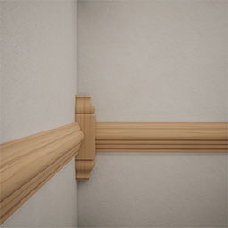 Ekena Millwork - MICSB2 - 1 1/8"W x 5 3/32"H x 1 1/8"P Americraft Solid Hardwood Stain Grade Baseboard Inside Corner Block for Profiles up to 2 9/16"H x 1 1/8"P