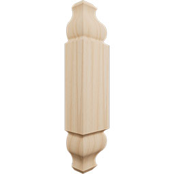 Ekena Millwork - MOCSB2 - 1 1/8"W x 5 3/32"H x 1 1/8"P Americraft Solid Hardwood Stain Grade Baseboard Outside Corner Block for Profiles up to 2 9/16"H x 1 1/8"P