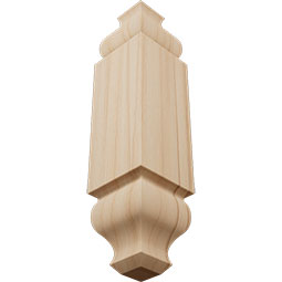 Ekena Millwork - MOCSB2 - 1 1/8"W x 5 3/32"H x 1 1/8"P Americraft Solid Hardwood Stain Grade Baseboard Outside Corner Block for Profiles up to 2 9/16"H x 1 1/8"P