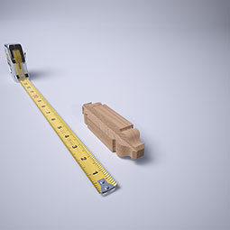 Ekena Millwork - MOCSB2 - 1 1/8"W x 5 3/32"H x 1 1/8"P Americraft Solid Hardwood Stain Grade Baseboard Outside Corner Block for Profiles up to 2 9/16"H x 1 1/8"P