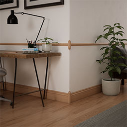 Ekena Millwork - MOCSB2 - 1 1/8"W x 5 3/32"H x 1 1/8"P Americraft Solid Hardwood Stain Grade Baseboard Outside Corner Block for Profiles up to 2 9/16"H x 1 1/8"P