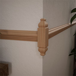 Ekena Millwork - MOCSB2 - 1 1/8"W x 5 3/32"H x 1 1/8"P Americraft Solid Hardwood Stain Grade Baseboard Outside Corner Block for Profiles up to 2 9/16"H x 1 1/8"P