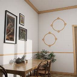 Ekena Millwork - MICSB3 - 1 1/8"W x 6 3/32"H x 1 1/8"P Americraft Solid Hardwood Stain Grade Baseboard Inside Corner Block for Profiles up to 3 9/16"H x 1 1/8"P