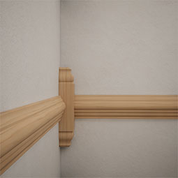 Ekena Millwork - MICSB3 - 1 1/8"W x 6 3/32"H x 1 1/8"P Americraft Solid Hardwood Stain Grade Baseboard Inside Corner Block for Profiles up to 3 9/16"H x 1 1/8"P