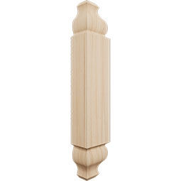 Ekena Millwork - MOCSB3 - 1 1/8"W x 6 3/32"H x 1 1/8"P Americraft Solid Hardwood Stain Grade Baseboard Outside Corner Block for Profiles up to 3 9/16"H x 1 1/8"P