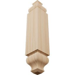 Ekena Millwork - MOCSB3 - 1 1/8"W x 6 3/32"H x 1 1/8"P Americraft Solid Hardwood Stain Grade Baseboard Outside Corner Block for Profiles up to 3 9/16"H x 1 1/8"P