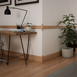 Ekena Millwork - MOCSB3 - 1 1/8"W x 6 3/32"H x 1 1/8"P Americraft Solid Hardwood Stain Grade Baseboard Outside Corner Block for Profiles up to 3 9/16"H x 1 1/8"P