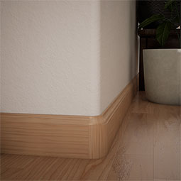 Ekena Millwork - MOCWM623 - 3 1/4"H x 1 5/16"P WM623 Americraft Solid Hardwood Stain Grade Ogee Bullnose Outside Baseboard Corner Moulding