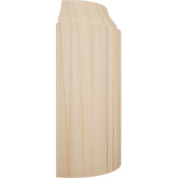 Ekena Millwork - MOCWM620 - 4 1/4"H x 1 5/16"P WM620 Americraft Solid Hardwood Stain Grade Ogee Bullnose Outside Baseboard Corner Moulding