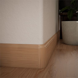 Ekena Millwork - MOCWM620 - 4 1/4"H x 1 5/16"P WM620 Americraft Solid Hardwood Stain Grade Ogee Bullnose Outside Baseboard Corner Moulding