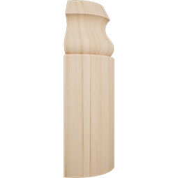 Ekena Millwork - MOCWM217 - 5 1/4"H x 1 5/16"P WM217 Americraft Solid Hardwood Stain Grade Bullnose Outside Baseboard Corner Moulding