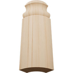 Ekena Millwork - MOCWM217 - 5 1/4"H x 1 5/16"P WM217 Americraft Solid Hardwood Stain Grade Bullnose Outside Baseboard Corner Moulding