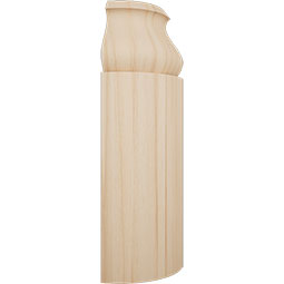 Ekena Millwork - MOCWM163 - 5 1/4"H x 1 5/16"P WM163 Americraft Solid Hardwood Stain Grade Bullnose Outside Baseboard Corner Moulding