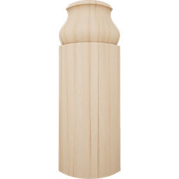 Ekena Millwork - MOCWM163 - 5 1/4"H x 1 5/16"P WM163 Americraft Solid Hardwood Stain Grade Bullnose Outside Baseboard Corner Moulding