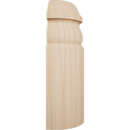 Ekena Millwork - MOCWM518 - 5 1/4"H x 1 5/16"P WM5180 Americraft Solid Hardwood Stain Grade Bullnose Outside Baseboard Corner Moulding